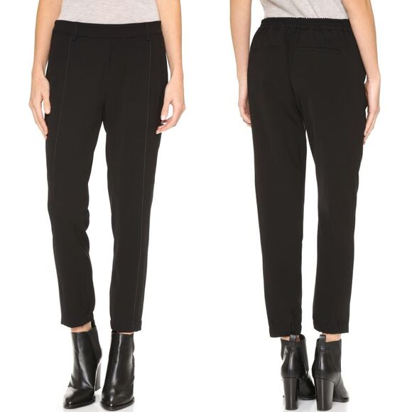 Vince Pants - NWT Vince Relaxed Satin Piped Pull-On Trouser Pants in Black Size XS, S $295